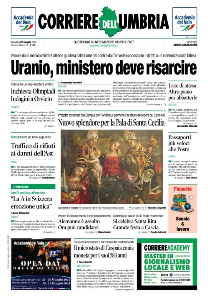 Prima-pagina-corriere umbria-del-2024-05-22